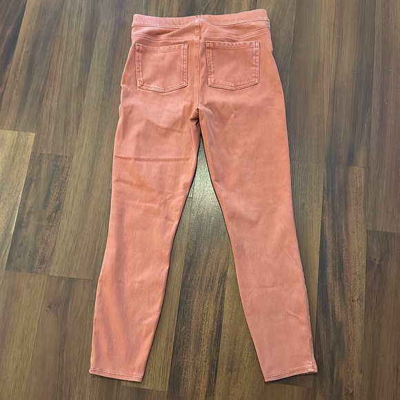 Spanx Jeggings Jean-ish Ankle Leggings Coral Color Size Medium - Picture 3 of 12